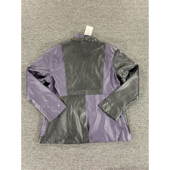 Nike Air Jordan Leather Jacket Purple Black Retro DJ2716 Womens Extra Large XL - Picture 2 of 16